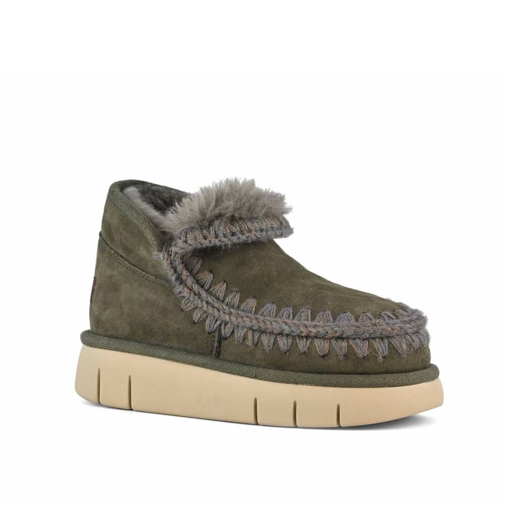 NEW MOU women's eskimo bounce sneakers in black olive